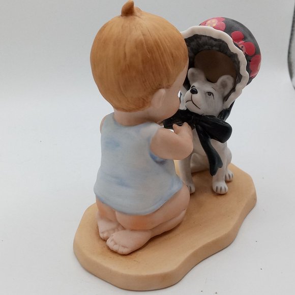 Dog Gone It A Bonnet Figurine Old Heirloom Tradition Vintage Puppy Child - Picture 3 of 11